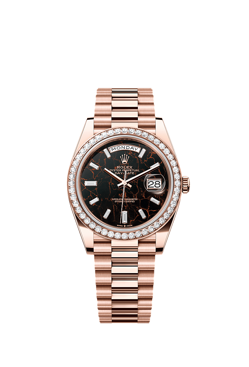 Rolex Day-Date 40 Everose eisenkiesel diamond dial diamond bezel 228345RBR