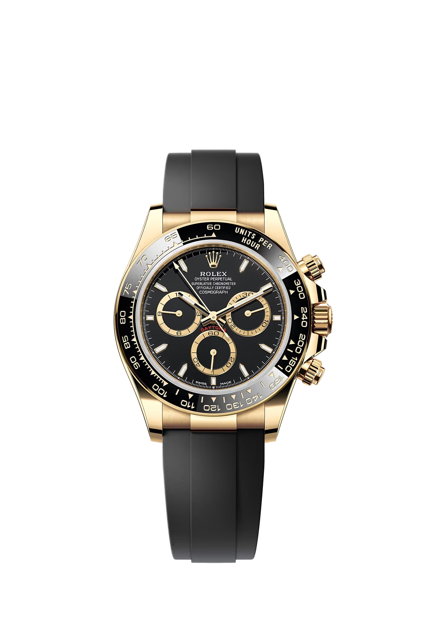 Rolex Cosmograph Daytona yellow gold black dial Oysterflex 126518LN