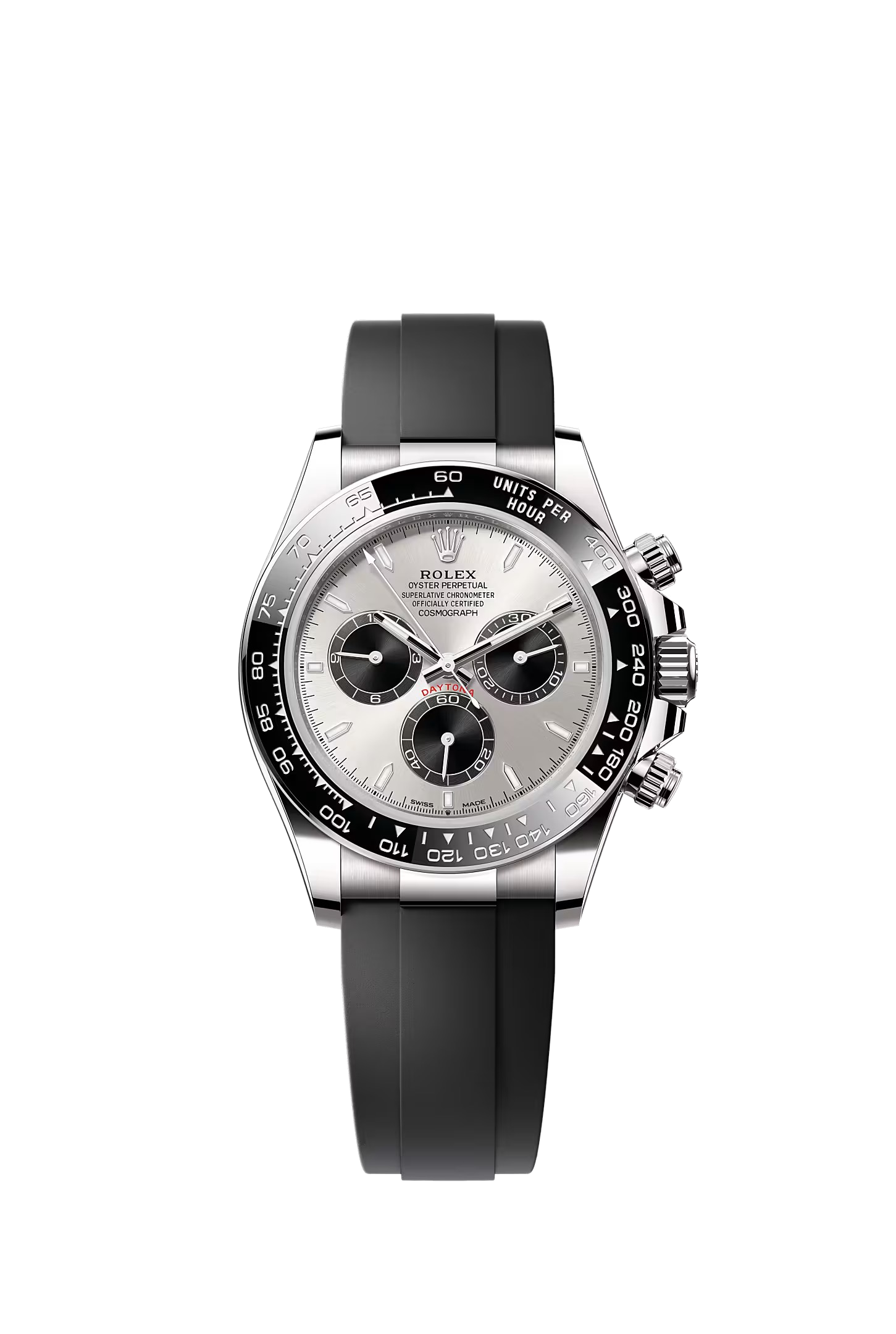 Rolex Cosmograph Daytona white gold steel dial Oysterflex 126519LN