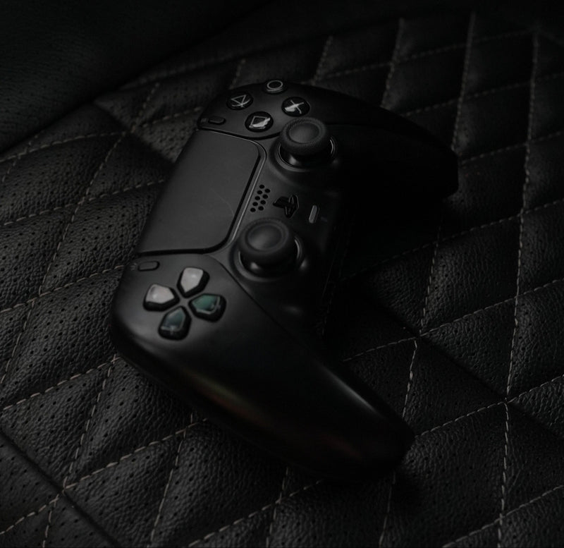 Gaming controller on quilted leather