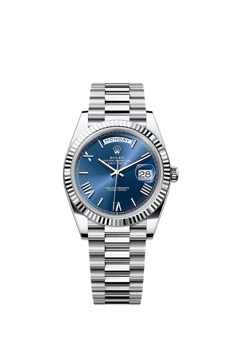Rolex Day-Date 40 platinum blue Roman dial 228236