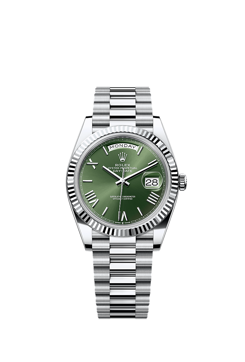 Rolex Day-Date 40 platinum olive green Roman dial 228236