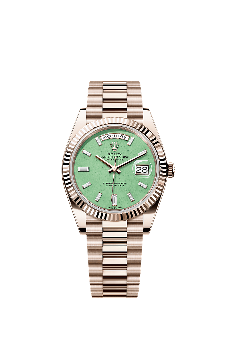 Rolex Day-Date 40 Everose green chrysoprase diamond dial 228235