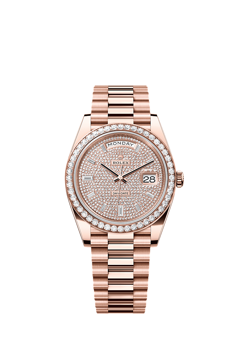 Rolex Day-Date 40 Everose fully paved diamond dial diamond bezel 228345RBR