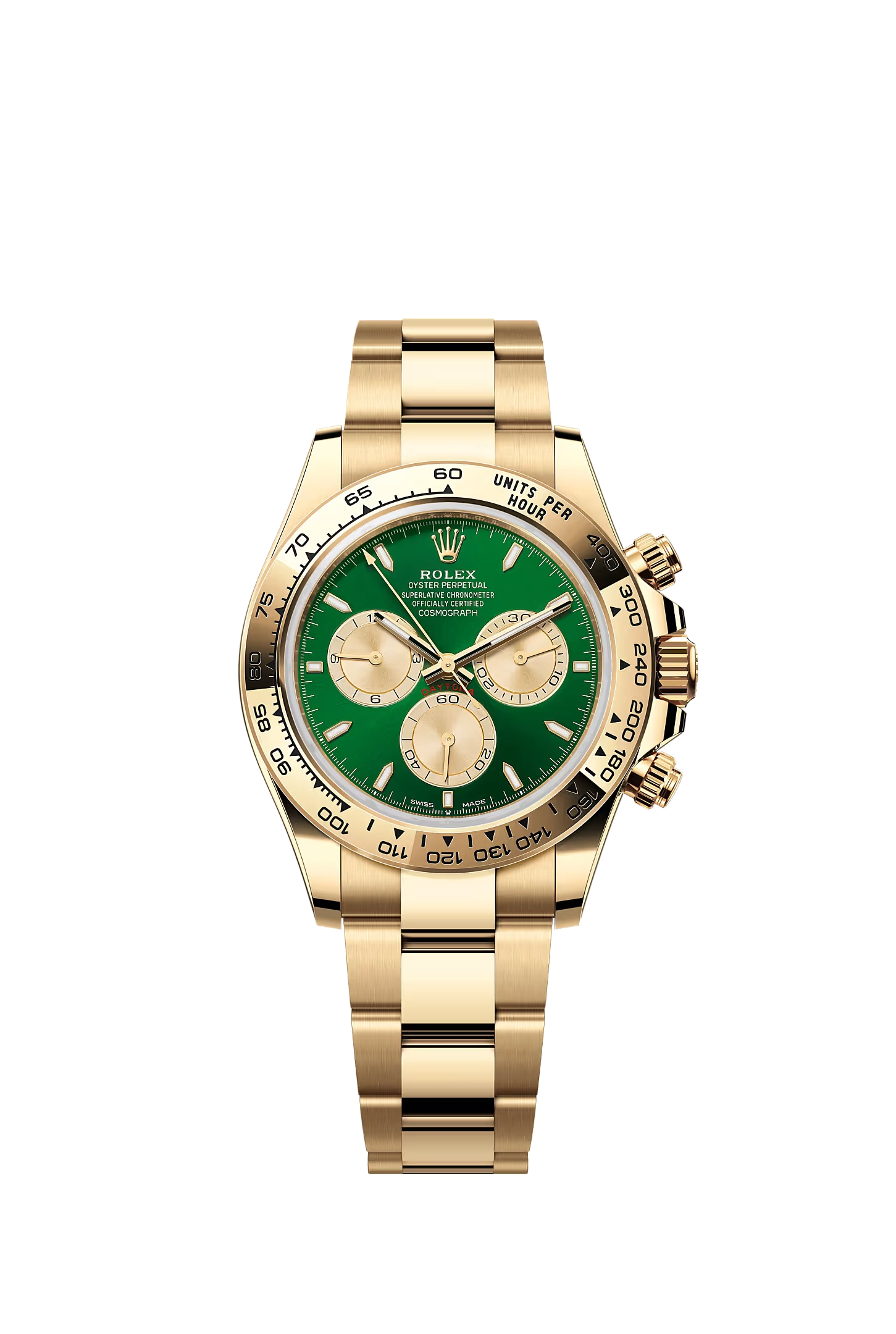 Rolex Cosmograph Daytona yellow gold green dial 126508
