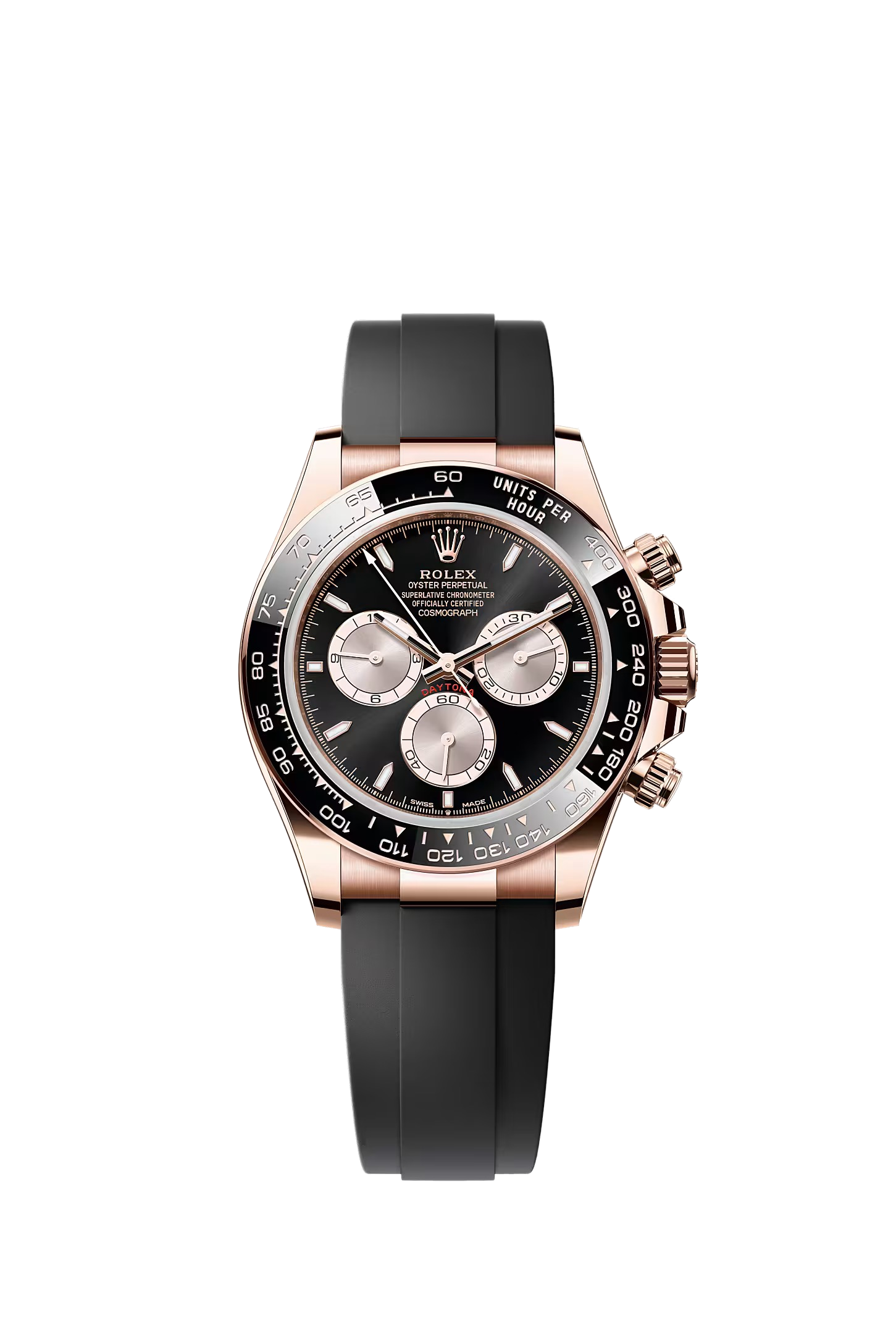 Rolex Cosmograph Daytona Everose black dial Oysterflex 126515LN