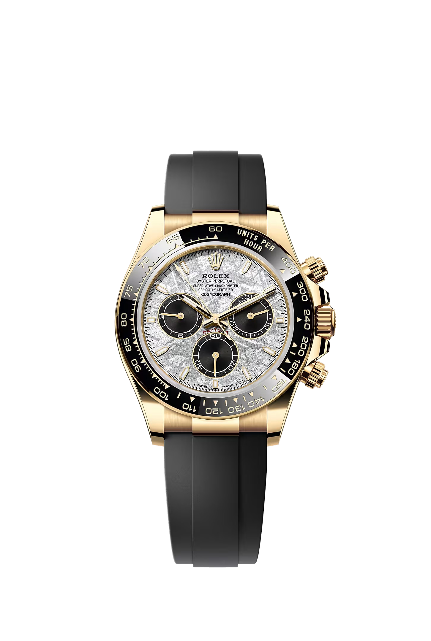 Rolex Cosmograph Daytona yellow gold meteorite dial Oysterflex 126518LN