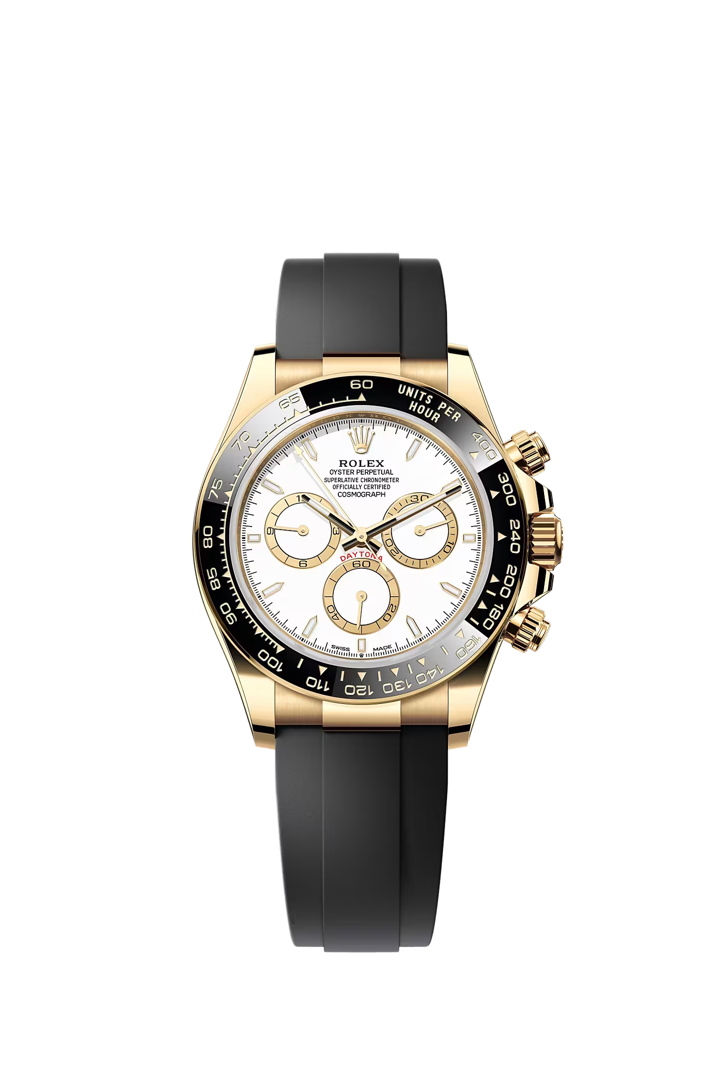 Rolex Cosmograph Daytona yellow gold white dial Oysterflex 126518LN
