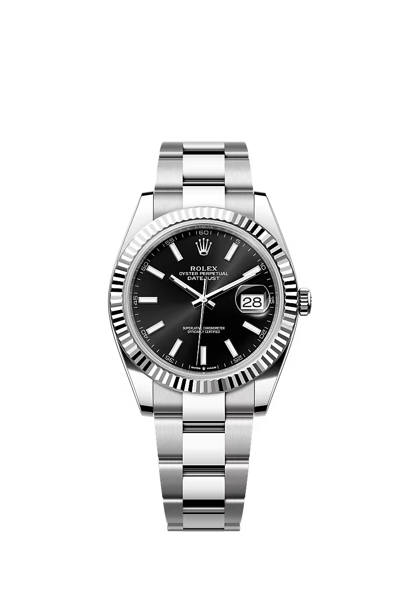 Rolex Datejust 41 126334 black baton dial Oyster