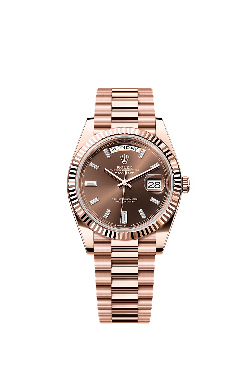 ROLEX ROSE DAY-DATE CHOCOLATE DIAMOND DIAL