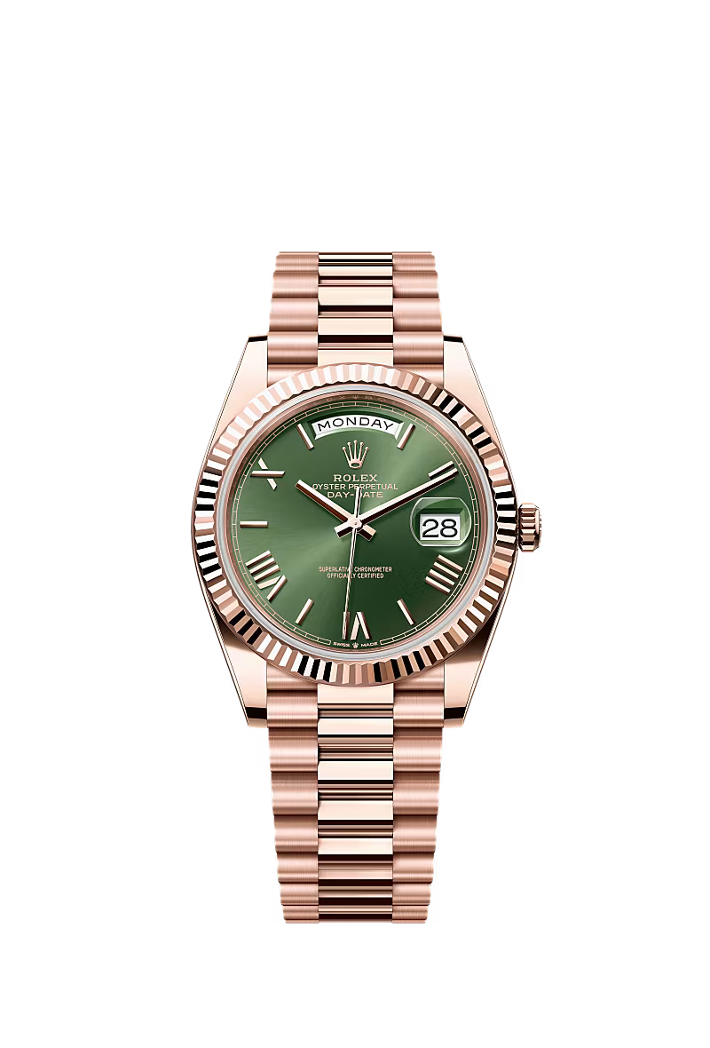 ROLEX ROSE DAY-DATE OLIVE DIAL